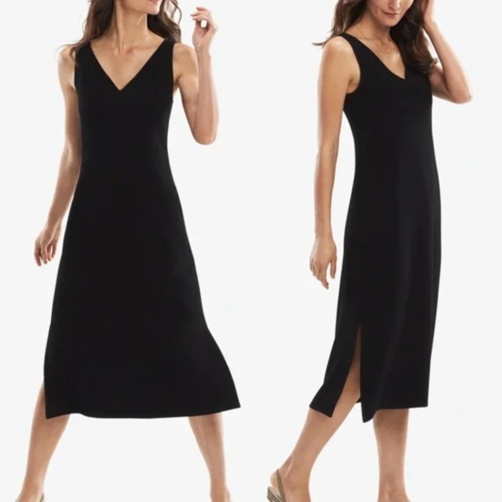 MM Lafleur Black The Etta Staccato Textured‎ Midi Dress